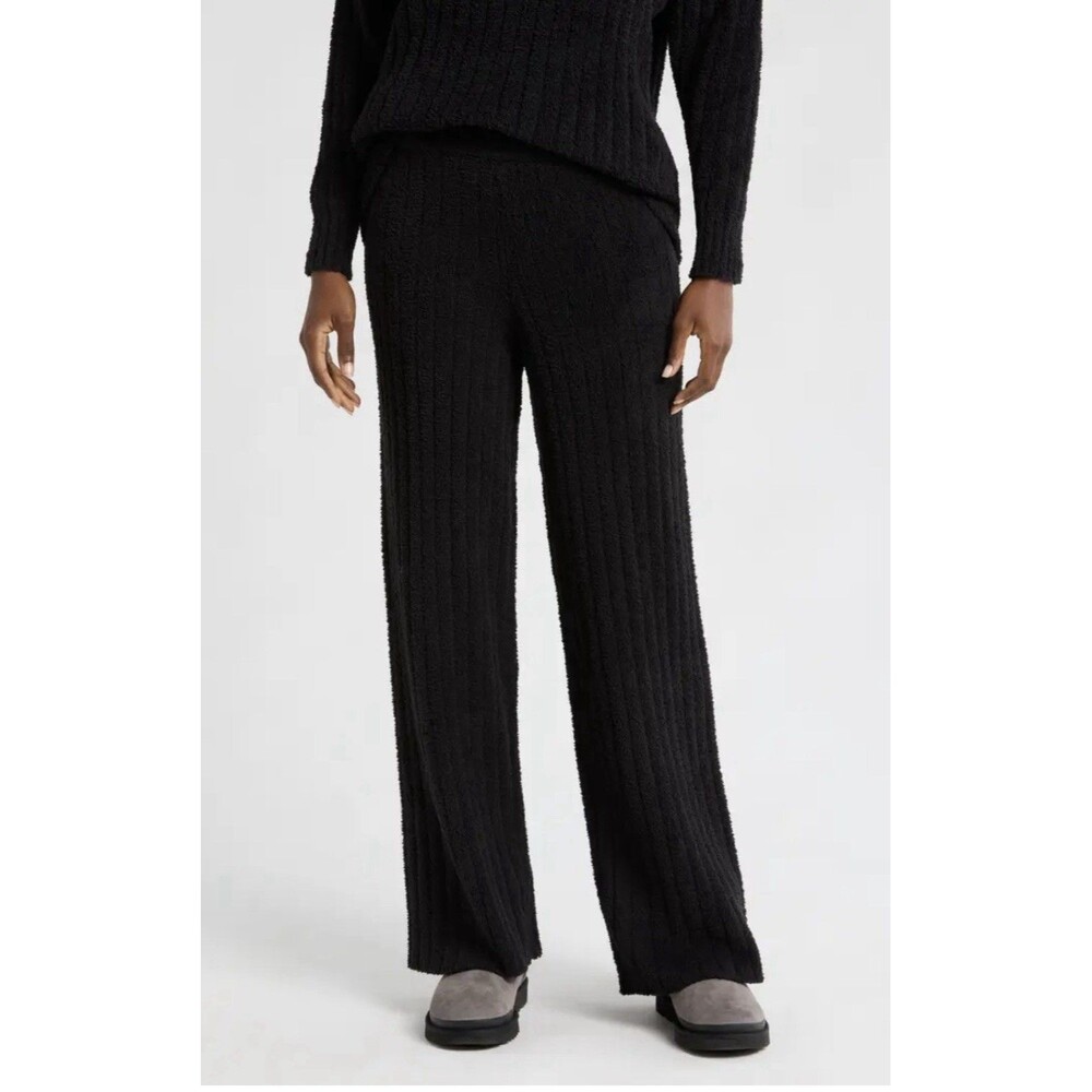 UGG Terri Ribbed Black Wide Leg Lounge Pull On Pants Women’s Size Small NWOT